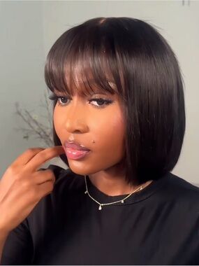 HUMAN HAIR 8inch BOB/BANGS
